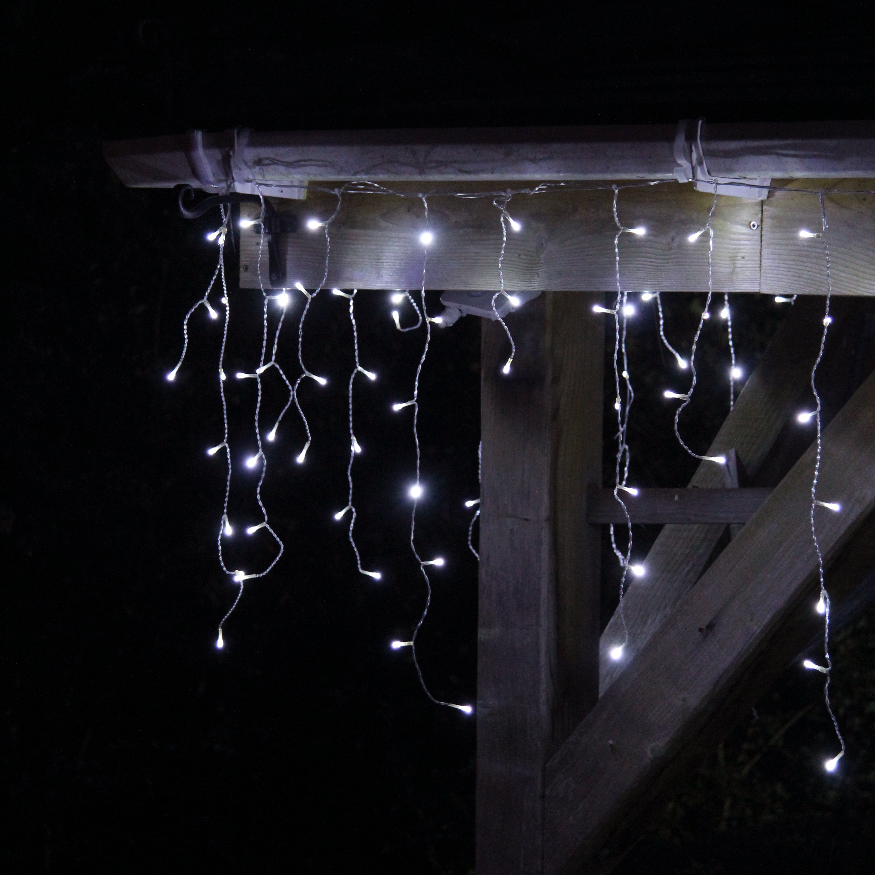 thumbnail image 2 of Fairy Icicle Lights – 45.93ft / 14m, 360 LEDs, 8 Modes, White, Indoor/Outdoor, UK Seller 2 of 5