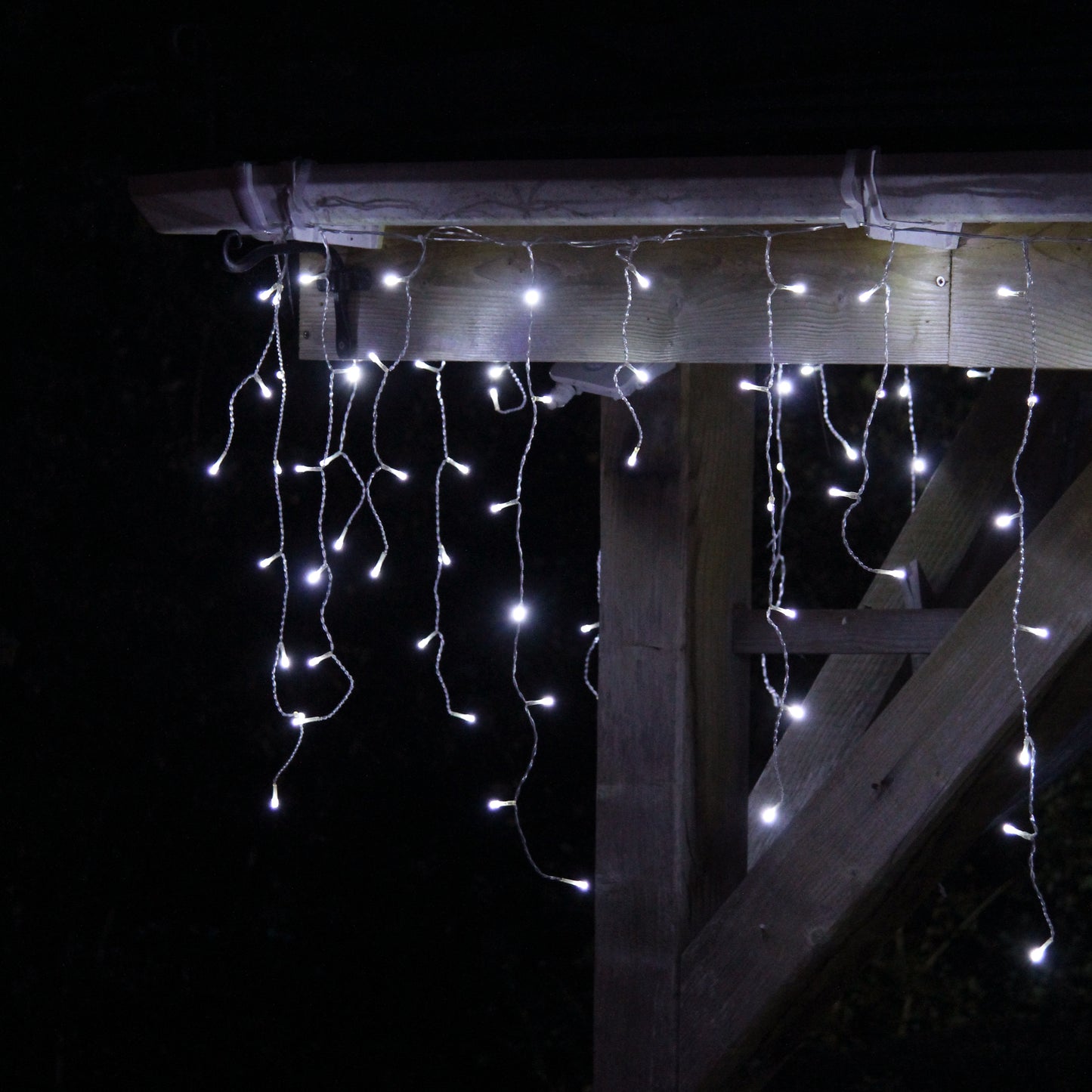 10m White Icicle Lights, 360 LEDs (8 Light Settings)