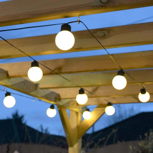 Outdoor Battery Powered Frosted Bulb Festoon Lights