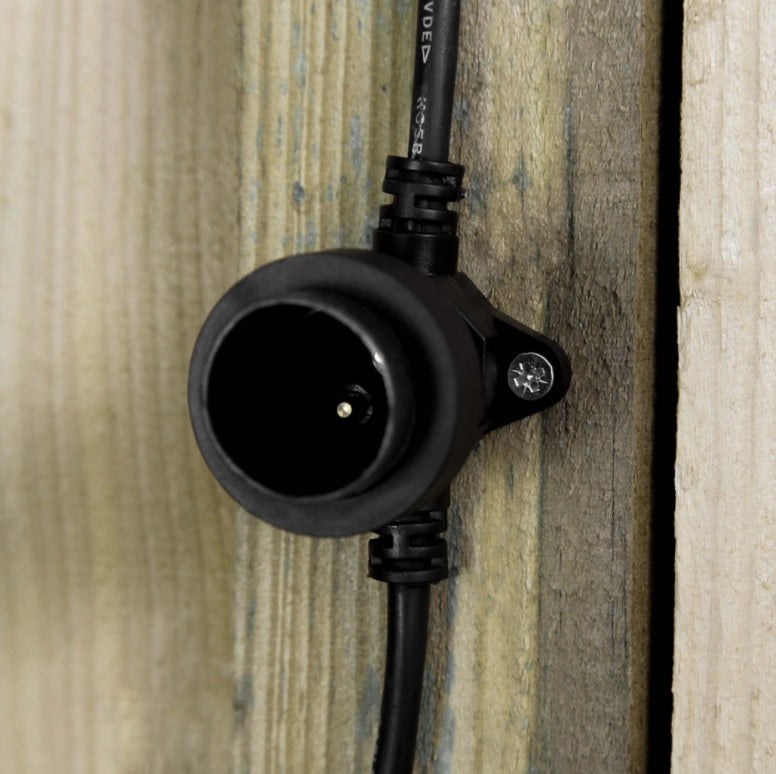 10m, 20 Sockets, Black E27 Connectable Festoon Belt