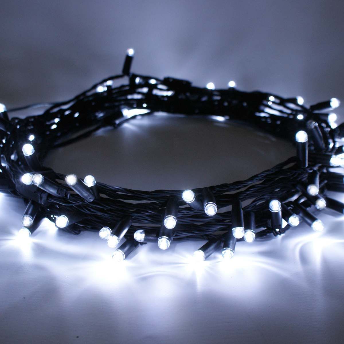 ConnectGo Outdoor LED String Lights, Low Voltage (31v) Connectable, Black Rubber Cable