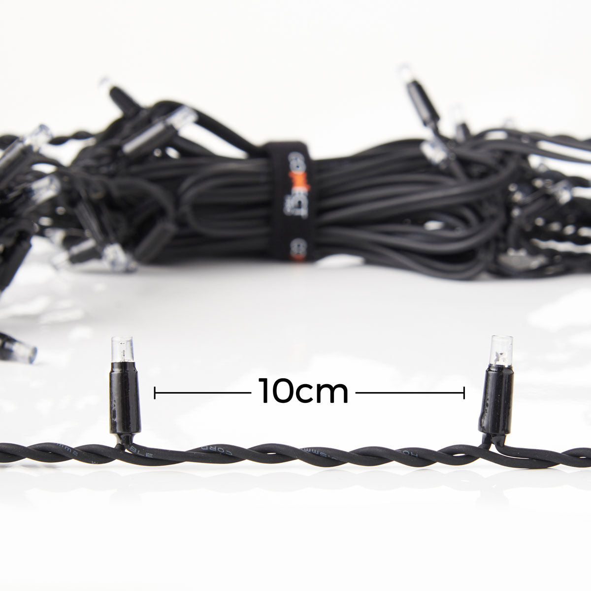 ConnectPro Icicle Lights, Flash Bulb LEDs, Connectable, Black Rubber Cable