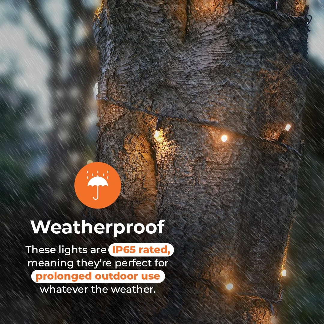 Weatherproof ConnectPro Outdoor LED String Lights, Flash Bulb 