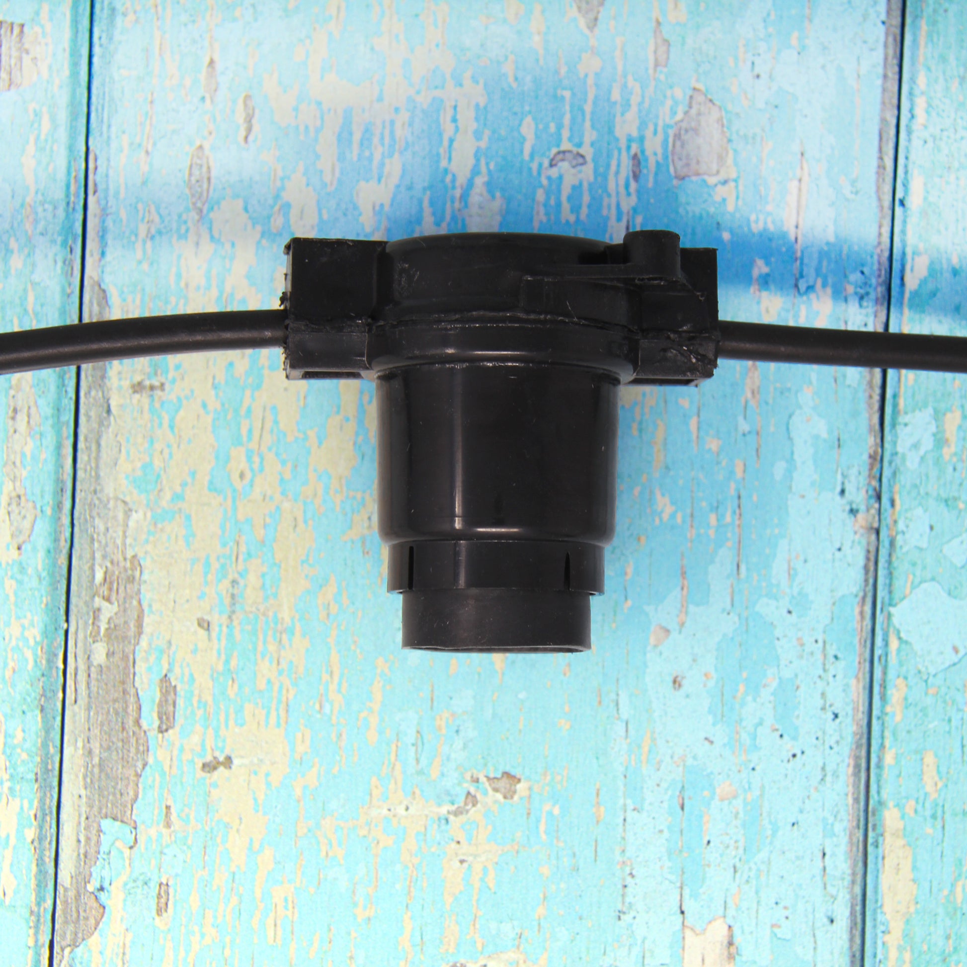 Outdoor 1m Spacing Heavy Duty Industrial Festoon Lighting Black Cable (5-100m)