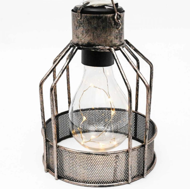 Solar Cage Lantern Stake Light with Crook