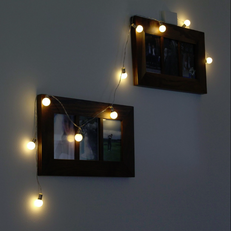 Mini Festoon Frosted Bulb Battery Powered Fairy Lights, 10 Warm White LEDs