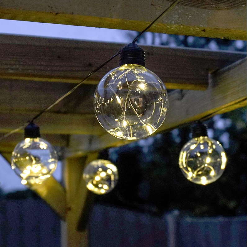 Outdoor Battery Powered Firefly Wire Clear Bulb Festoon Lights