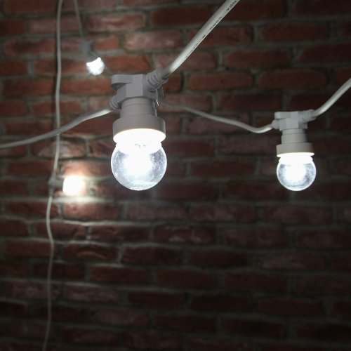 10m, 10 Sockets, White E27 Connectable Festoon Belt