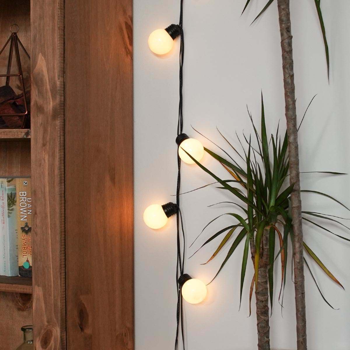 Outdoor Battery Powered Frosted Bulb Festoon Lights