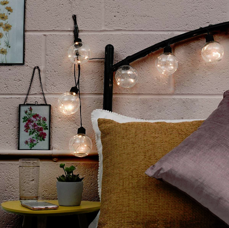 Outdoor Battery Powered Firefly Wire Clear Bulb Festoon Lights