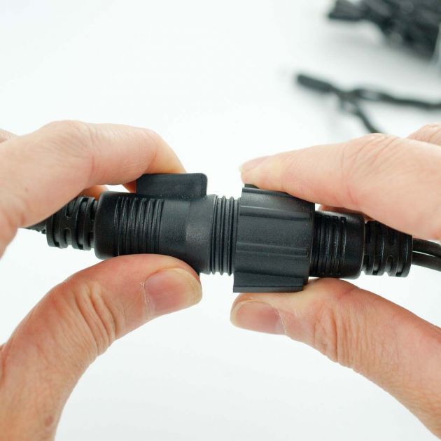 ConnectPro Outdoor LED String Lights, Connectable, Black Rubber Cable