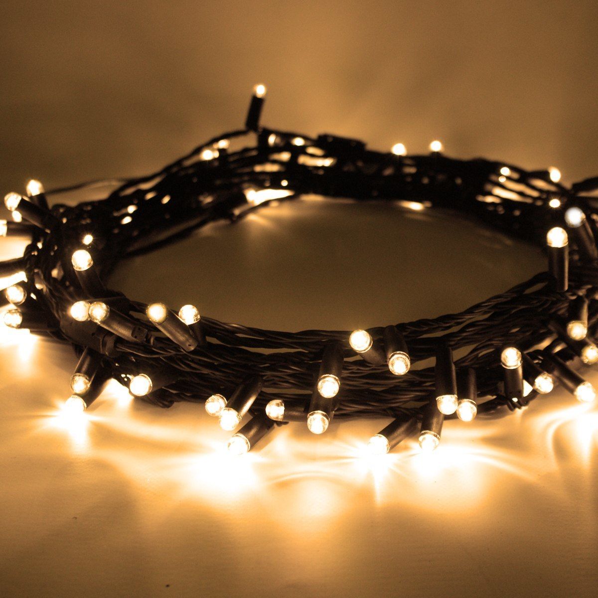 ConnectGo Outdoor LED String Lights, Low Voltage (31v) Connectable, Black Rubber Cable