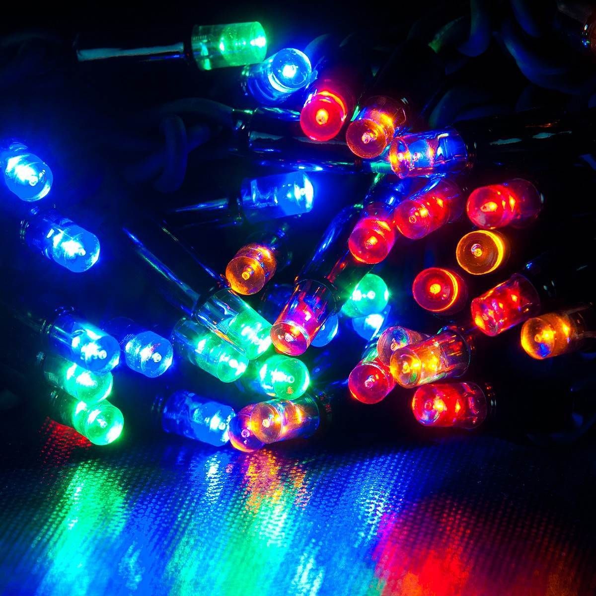 ConnectPro Outdoor LED String Lights, Connectable, Black Rubber Cable