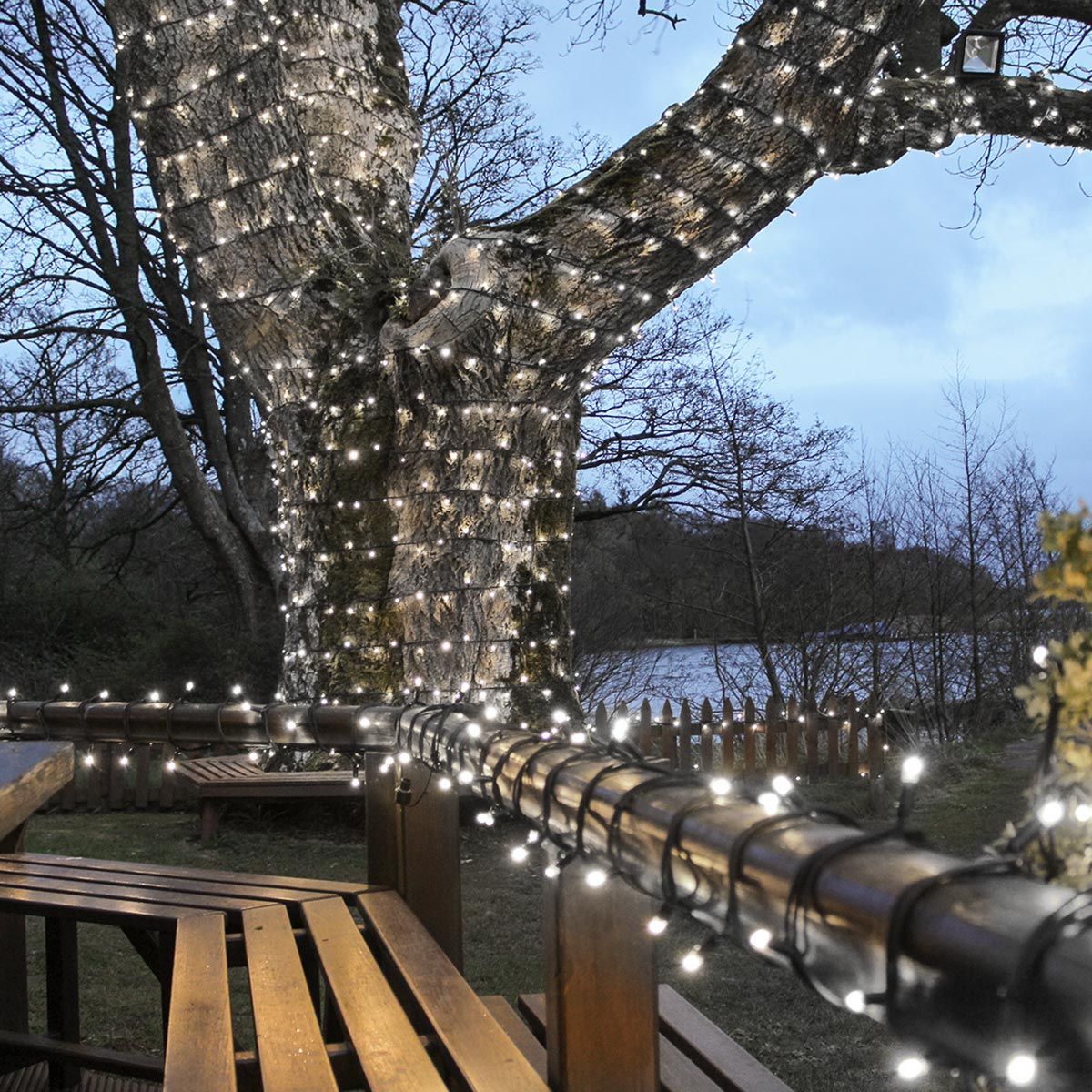 ConnectPro Outdoor LED String Lights, Connectable, Black Rubber Cable