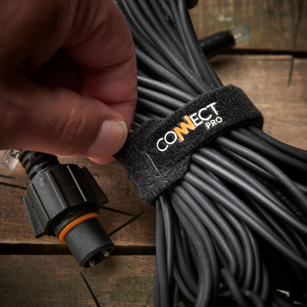 ConnectPro Outdoor LED Icicle Lights, Connectable, Black Rubber Cable