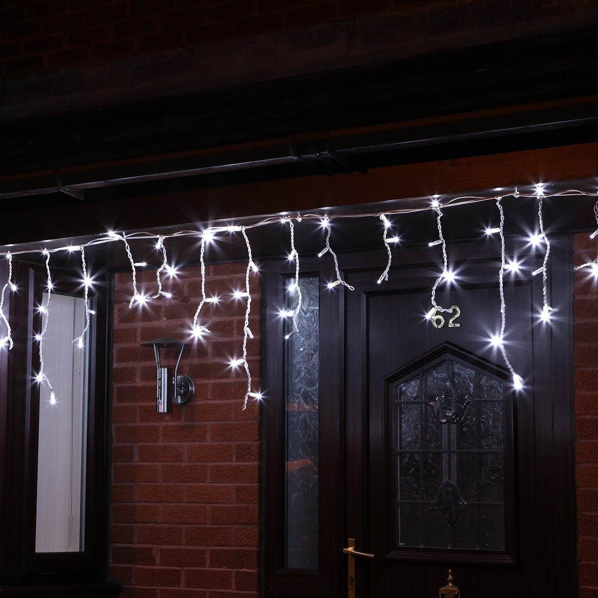 ConnectPro Icicle Lights, Flash Bulb LEDs, Connectable, White Rubber Cable