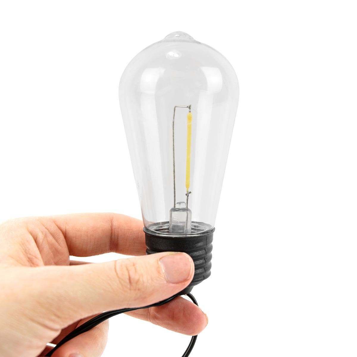 Solar Filament Effect Warm White LED Festoon Lights